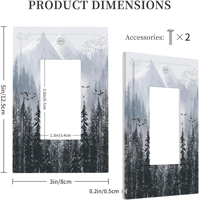 Misty Forest Nature Tree Mountain Birds Decorative Outlet Covers 1 Gang Single - Image 5