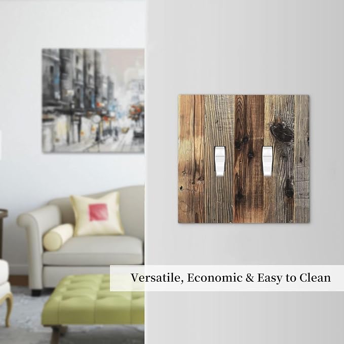 Barn Brown Wood Rustic Weathered Wood Print Decorative Switch Plates 2 Gang - Image 7