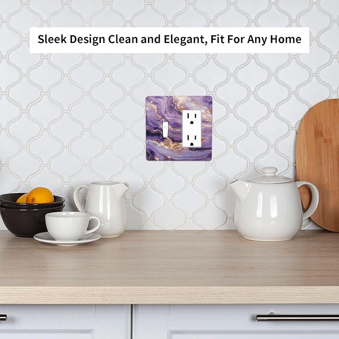 Luxury Marble Texture Purple And Gold Abstract Print Outlet Covers 1 Toggle 1 - Image 7