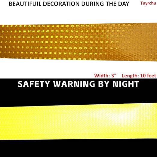 Yellow Reflective Tape Outdoor Waterproof 3 inch, High Visibility Hazard - Image 3