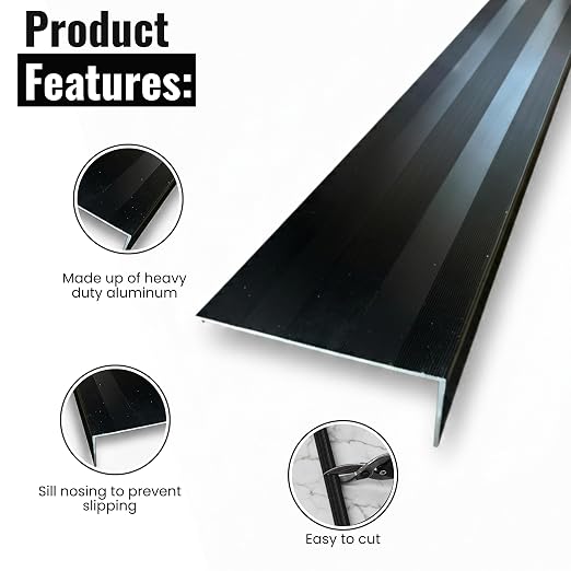 Aluminum Stair Nosing 36" – Heavy-Duty Stair Edge Protector, Non-Slip Stair - Image 2