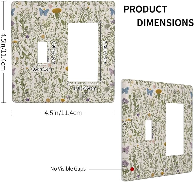 Floral Vintage Garden Plants Herbs Flower Botanical Outlet Covers 2 Gang Combin - Image 4