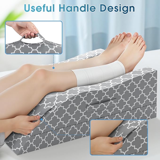 CloudBliss Adjustable Leg Elevation Pillow After Surgery, Memory Foam Wedge - Image 5