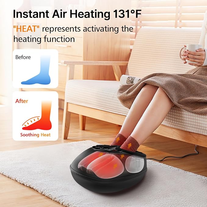 Shiatsu Foot Massager with Heat, Deep Kneading & Gentle Air Compression - Image 3