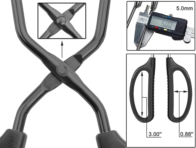 Stainless Steel Kitchen Tongs 10" and 12" Set, Comfortable Grip Scissor Tongs - Image 3