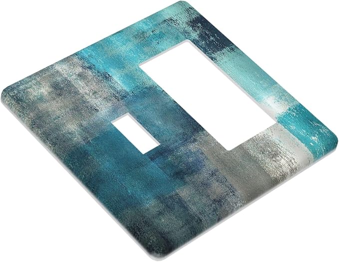 Outlet Covers Teal Blue Modern Geometric Abstract Turquoise Green 1 Toggle 1 - Image 3