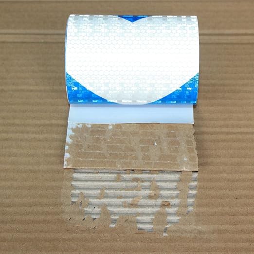 Reflective Tape Blue and White 4 inch X 10 feet, Outdoor Waterproof Hazard - Image 2