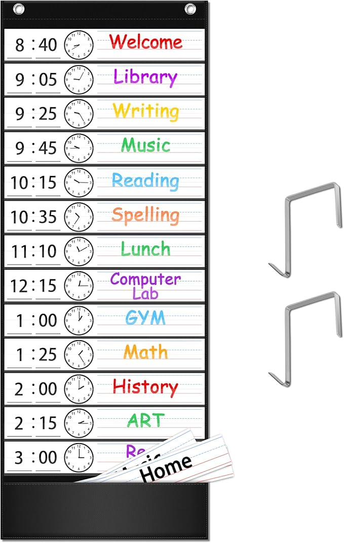 EAMAY Daily Schedule Pocket Charts, Teacher Schedule Chart by EAMAY