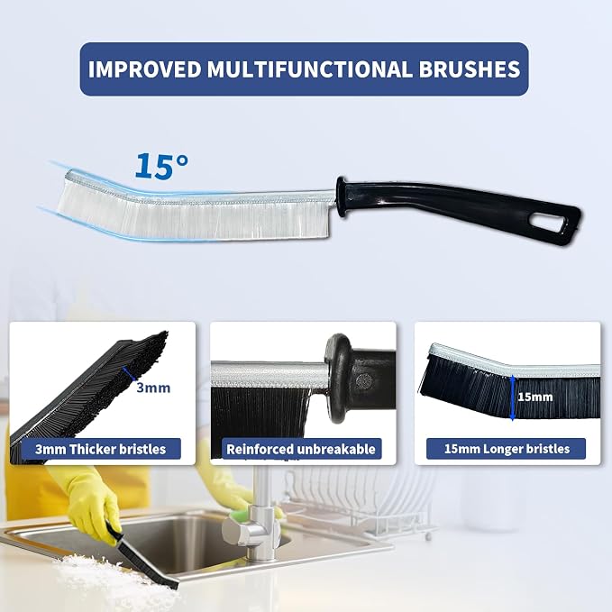 Crevice Cleaning Brush, Hard-Bristled Gap Scrub Brush, Toilet Gap Cleaning - Field & Grace