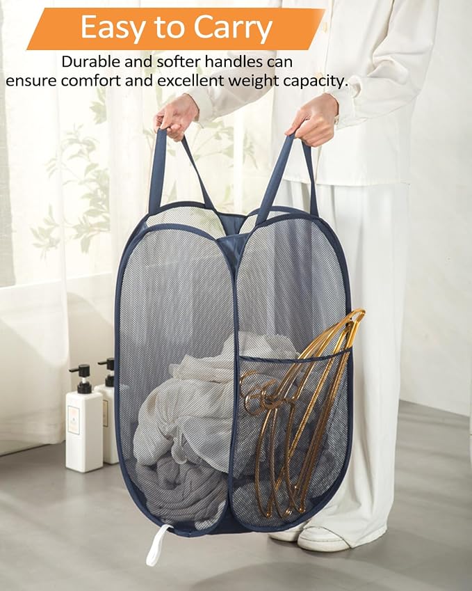 2 Pack Durable Collapsible Laundry Baskets - Image 6