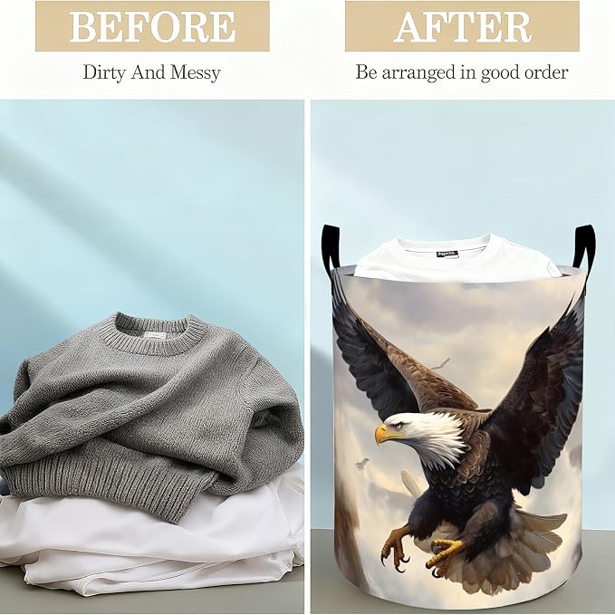 Bald Eagle Laundry Basket Hamper - Image 3