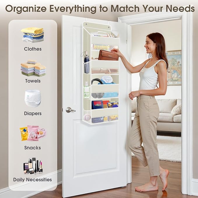 1 Pack Over The Door Organizer, Hanging Storage Organizer - Image 6
