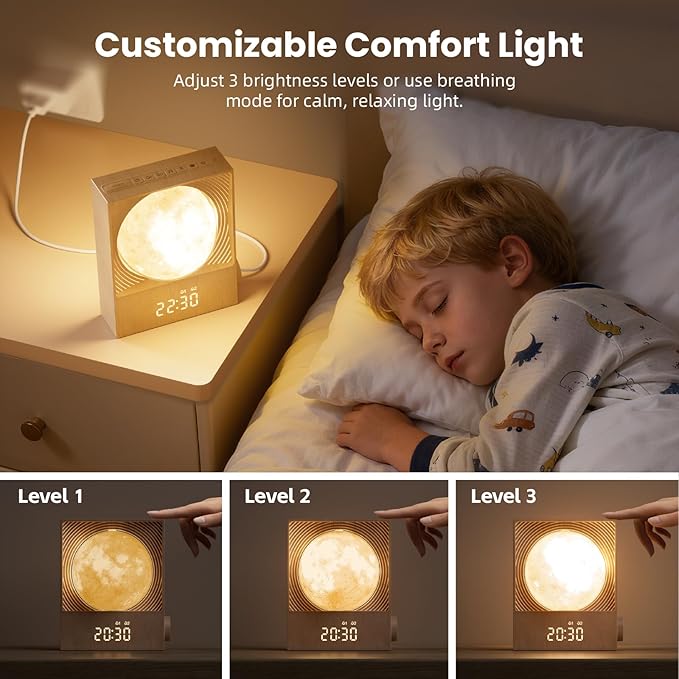 Sunrise Alarm Clocks for Heavy Sleepers, Rotatable Moon Light - Image 6
