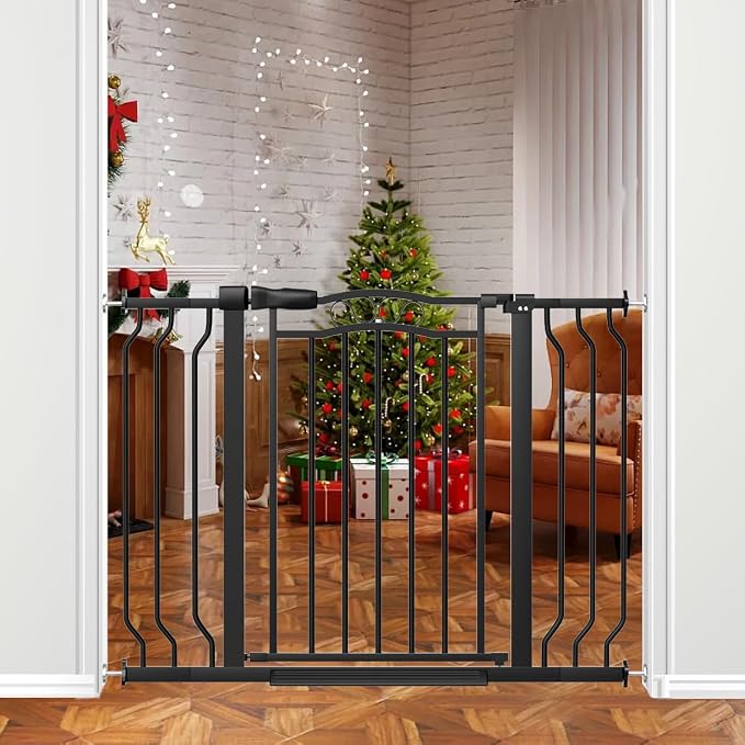 29.5-43.7" Wide Baby Gate for Stairs No Drilling, Press Mounted Pet Gate Indoor by THEYFIRST