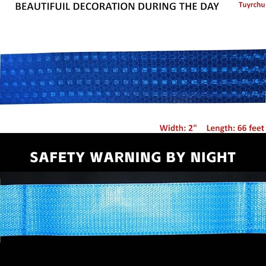 Industrial Reflective Tape Blue 2 inch Wide, Outdoor Waterproof Hazard - Image 3