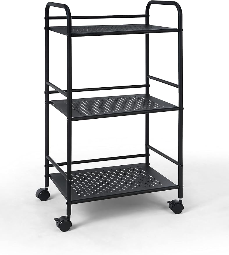 SunnyPoint 3-Tier Rolling Utility Cart – Metal Storage Organizer - Image 7