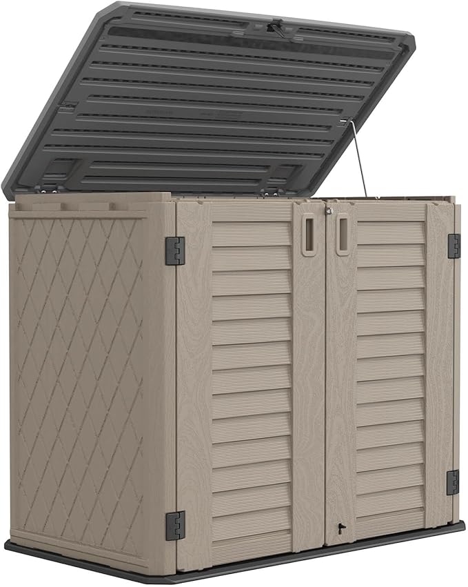 HOMSPARK Outdoor Storage shed, 26 Cu.ft Outdoor Storage Box Waterproof by HOMSPARK