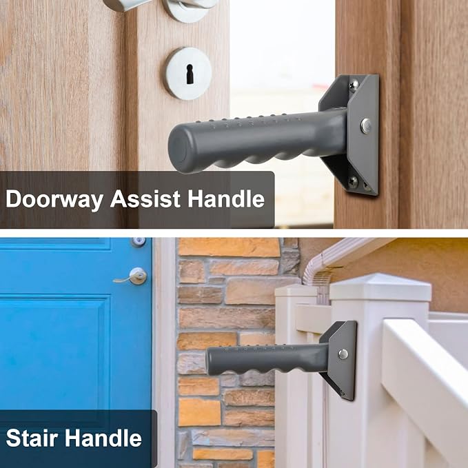 Flip Up Grab Bar for Doorway/Stairs Safety Assist Handles for Elderly Non-Slip - Image 2