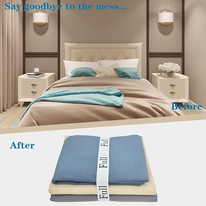 2 Pieces Bed Sheet Organizer Bands, Sheet Organizers and Storage Label Bands - Image 2