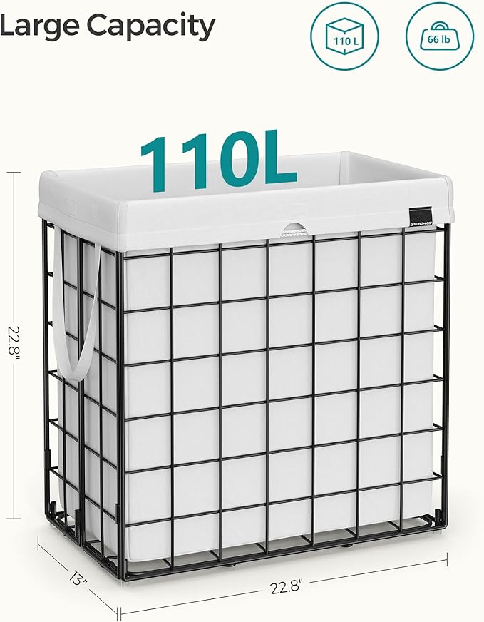 SONGMICS Laundry Hamper, 29 Gal. Laundry Basket, Collapsible Clothes Hamper - Field & Grace