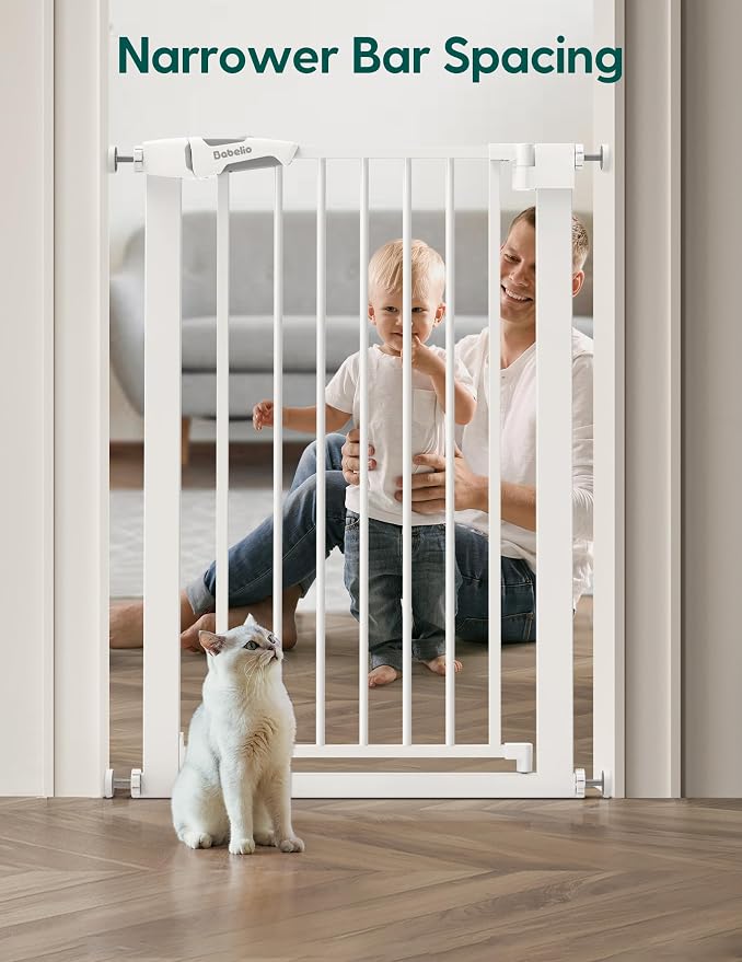 BABELIO 36" Tall Narrow Baby Gate, 26-28.5" Wide Auto-Close Metal Pet Gate - Image 3