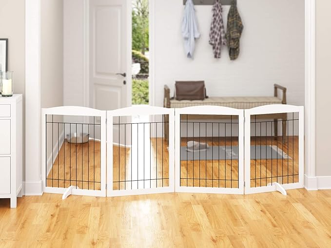 PAWLAND Extra Wide Dog gate for The House, Dog Fences Indoor, Freestanding - Image 2