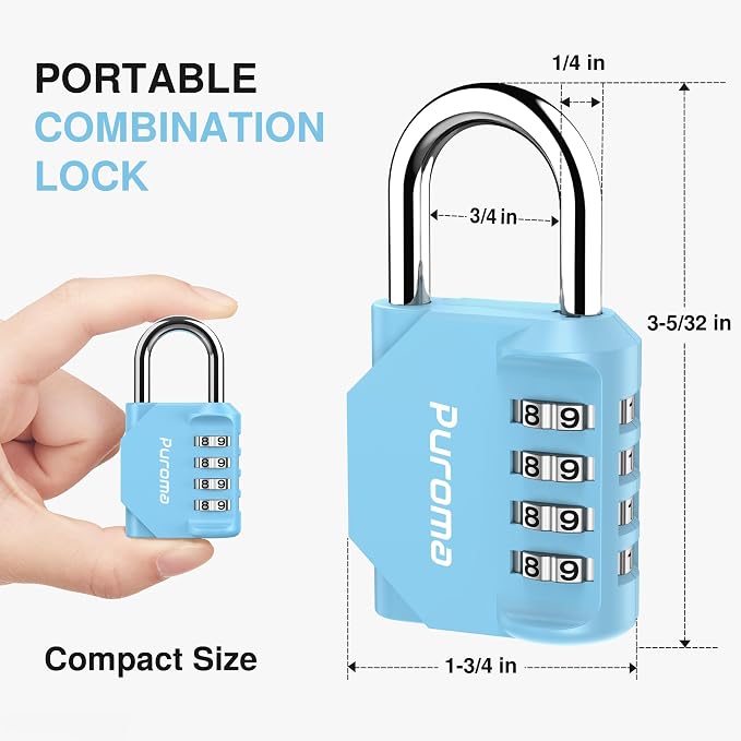 Puroma 2 Pack Combination Lock for Locker 4 Digit Outdoor Waterproof Padlock - Image 4