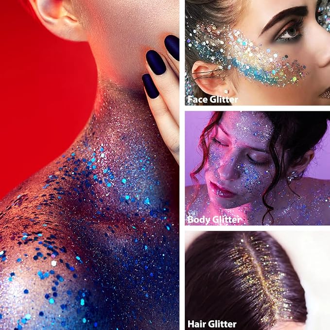 Mysense Pink Body Glitter Stick, Face Hair Glitter Makeup, Sparkling Mermaid - Image 5