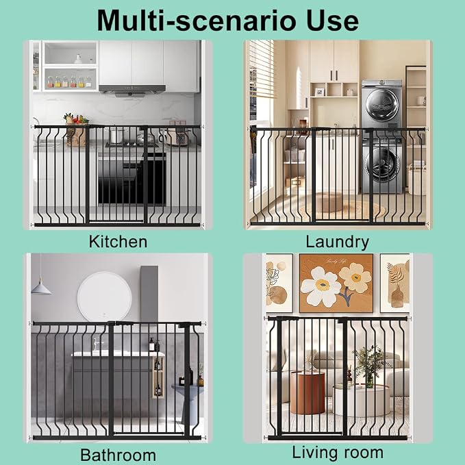 ALLAIBB White 40.55" Extra Tall Wide 29.92-62.60" Baby Gate Pressure Mounted - Image 6