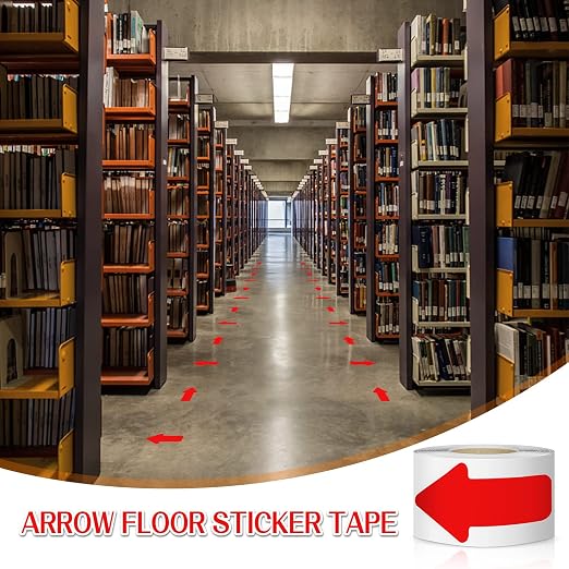 Arrow Floor Sign Tape 2"4" Marking Sticker 200 PCS Decal Tape Red - Image 2