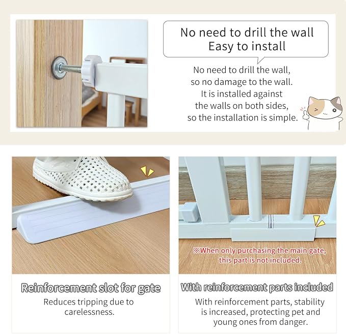 Lumizone Extra Tall Cat Gate 61.02" High Pressure Mounted Extra Wide 2025 New - Image 8