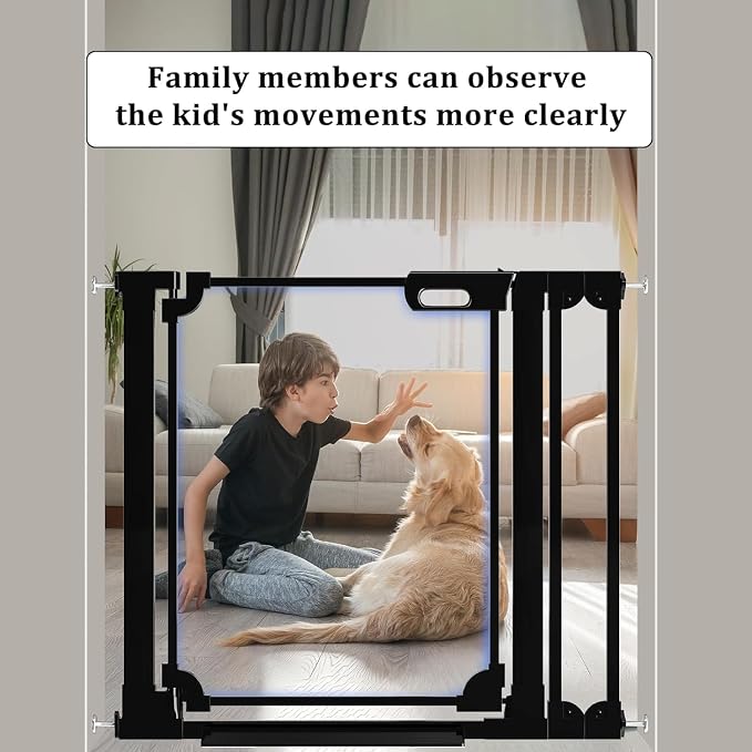 WAOWAO Clear Baby Gate for Stairs Modern Design Acrylic Auto Close Pet Gate - Image 5