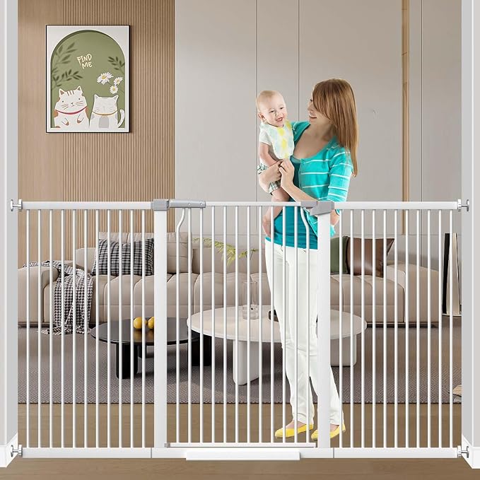 Fairy Baby 40.5" Extra Tall Baby Gate No Drill, 65.8"-72.2" Extra Wide Large by FairyBaby