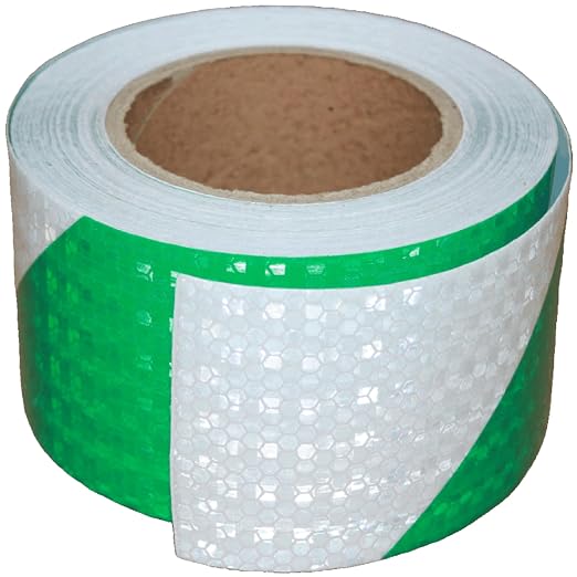 Green and White Reflective Tape Outdoor Waterproof 3 inch X 66 feet, High by tuyrchu