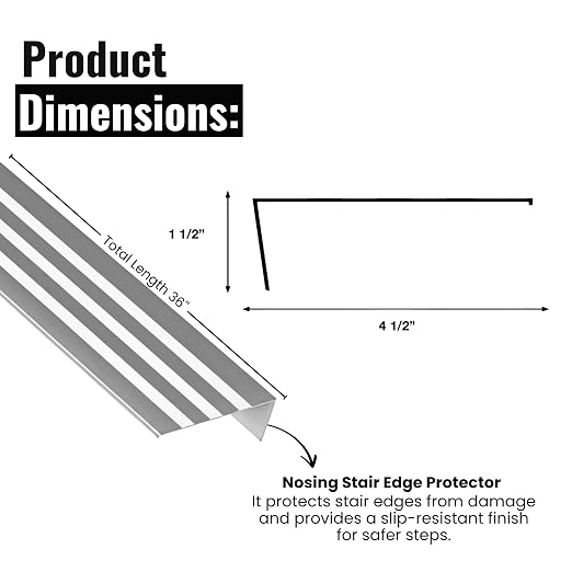 Aluminum Stair Nosing 36" – Heavy-Duty Stair Edge Protector, Non-Slip Stair - Image 2