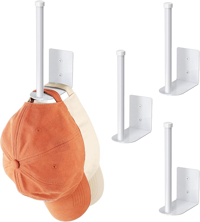 4 Pack Hat Racks for Baseball Caps, Stainless Steel Hat Organizer for Baseball by Durmmur