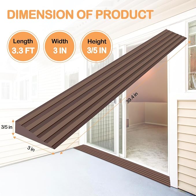 Threshold Ramps for Doorways Self-Adhesive Rubber Ramps for Door Threshold - Image 6