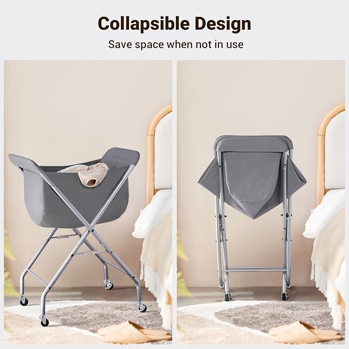 ELYKEN Laundry Cart with Wheels, 32”H Easy Rolling Laundry Hamper with - Field & Grace