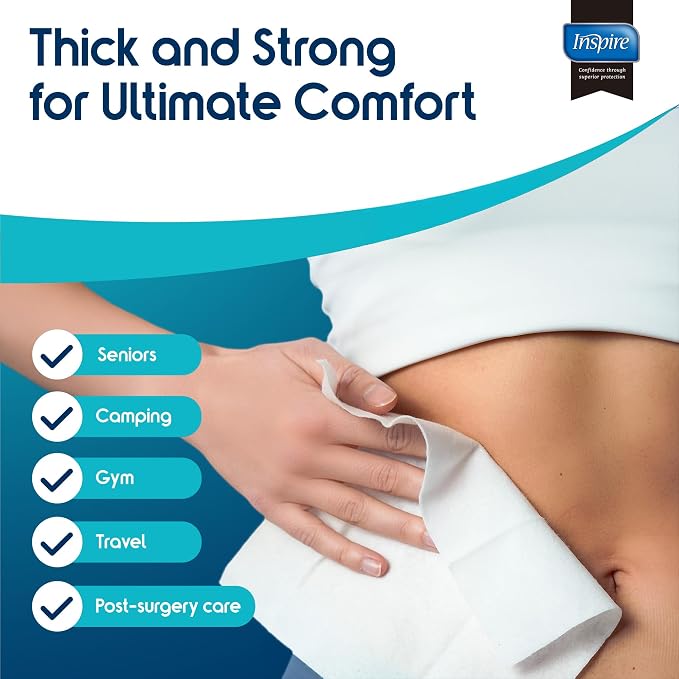 Body Wipes for adults bathing no rinse | Adult Wash Cloths Extra Large - Image 2