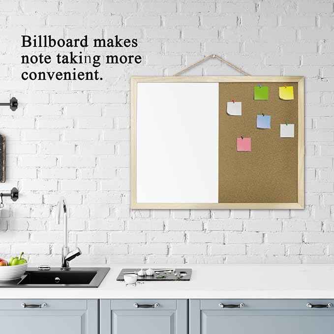 GDMINLO 16.5 x12.6 Inches Dry Erase Cork Bulletin Combination Board, Notice