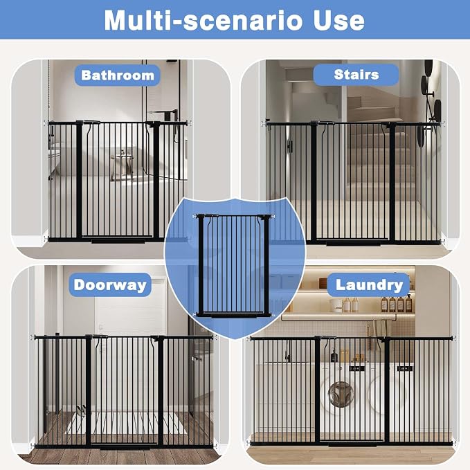 60.2"-65.7" Baby Gates Extra Wide, 40.5" Tall Dog Gate Indoor, Walk Through Pet - Image 8