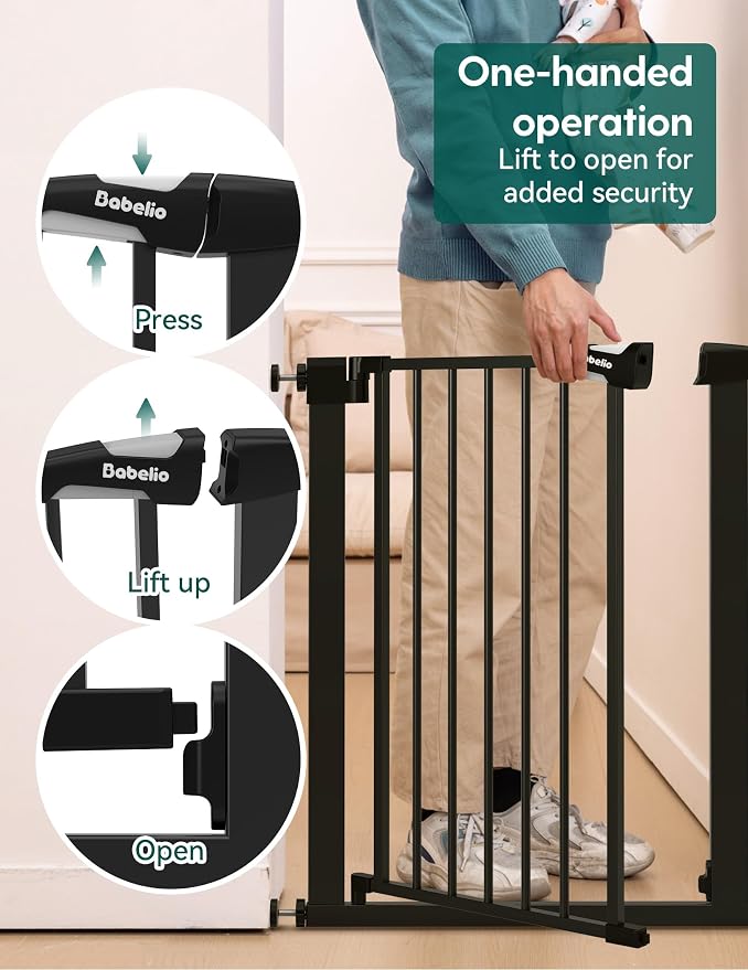 BABELIO 26-28.5 Inch Narrow Easy Install Baby Gate, Auto-Close Pet Gate - Image 4