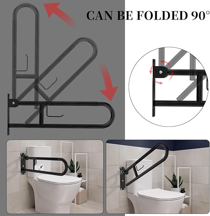 Toilet Grab Bar 30.3 Inch, YuanDe Flip Up Grab Bar - Image 5