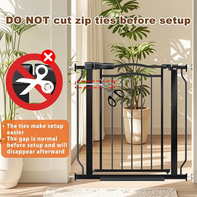 29.5-43.7" Wide Baby Gate for Stairs No Drilling, Press Mounted Pet Gate Indoor - Image 6
