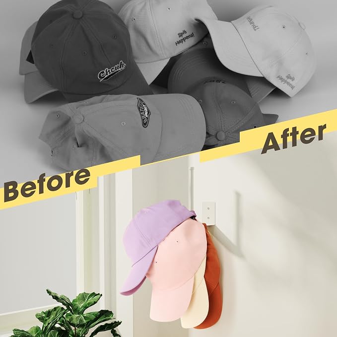 4 Pack Hat Racks for Baseball Caps, Stainless Steel Hat Organizer for Baseball - Image 7