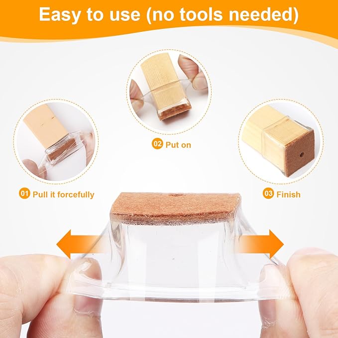 CHUNZEXI 48 Pack Square Chair Leg Floor Protectors - Image 5