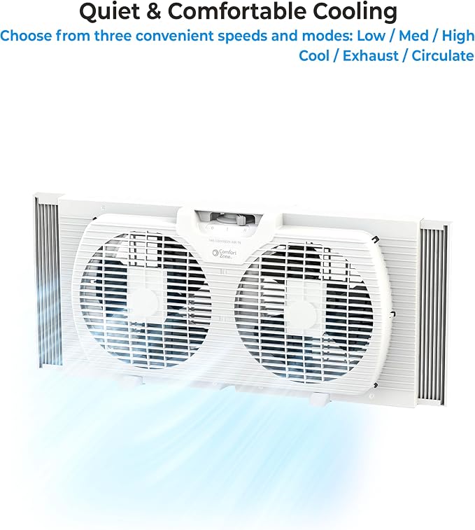 Comfort Zone Twin Window Fan - Image 8