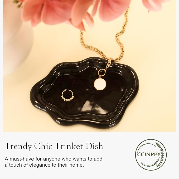 Ceramic Jewelry Tray Trinket Dish, Decorative Cloud Vanity Key Tray - Image 4