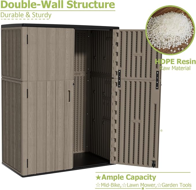 HOMSPARK 47 Cu.Ft Outdoor Storage Shed Weather Resistant - Image 6