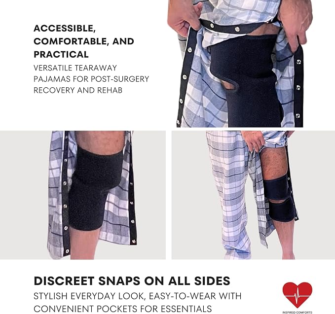 Inspired Comforts Unisex Tearaway Post Surgery Recovery Pajama Pants - Image 2